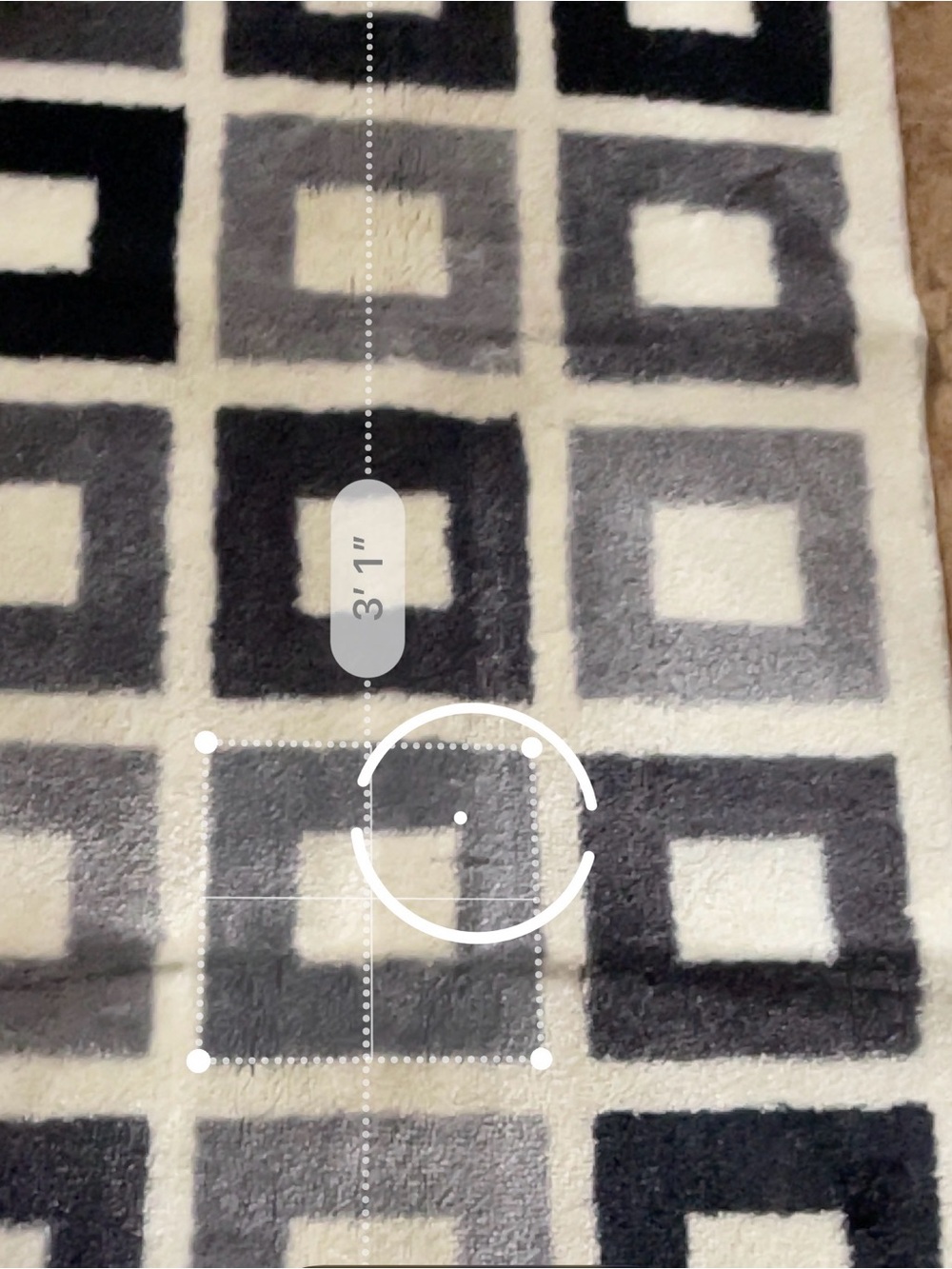 Geometric Square Pattern Bath Rugs - Neutral Gray & Black - Picture 7 of 8